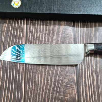 DAO - DAO BẾP NHẬT BẢN SANTOKU THÉP DAMASCUS MÃ A7 DT116 nt topcomshop vn