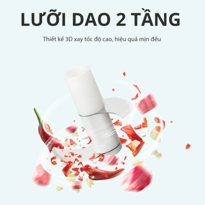 Máy Xay Tỏi Ớt Mini Chạy Pin Mishio MK420 - hàng chính hãng