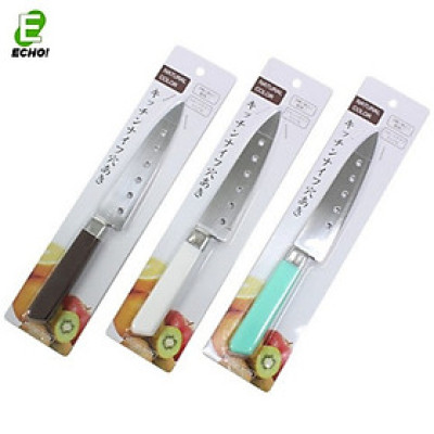 Dao gọt trái cây đục lỗ Echo 22.5cm - |Xanh|Trắng|Nâu| - Hàng Nội Địa Nhật Bản