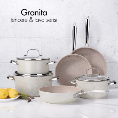 Nồi chống dính Korkmaz Granita- Thổ Nhỹ Kì - Hàng Chính Hãng 