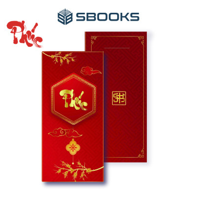 Combo 5 Cái Bao Lì Xì Thiết Kế Chữ Xuân, Lộc, Thọ, Phúc, Xuân Như Ý - Tết 2025 Giấy Cứng C150 Siêu Dày Dặn - SBOOKS