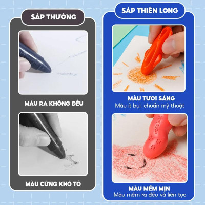 Hộp 12 Sáp Màu Rửa Được Hạt Đậu Colorkit - Thiên Long PCR-C017/AK