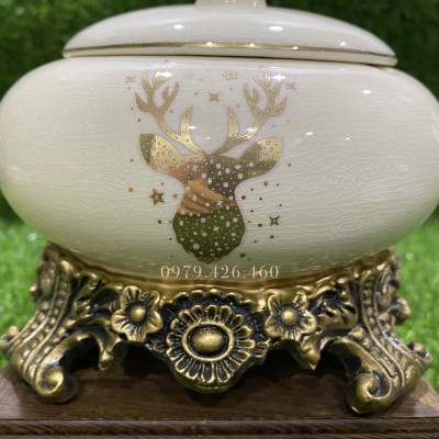 Gạt tàn gốm mạ vàng 18k cao cấp - Gạt tài Cigar