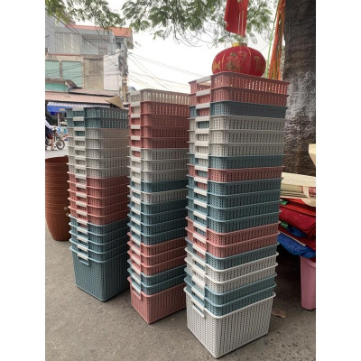 COMBO 3 RỔ ĐAN CHỮ NHẬT NHỰA VIỆT NHẬT CAO CẤP 3 KÍCH CỠ ĐỰNG ĐỒ DÙNG ĐA NĂNG