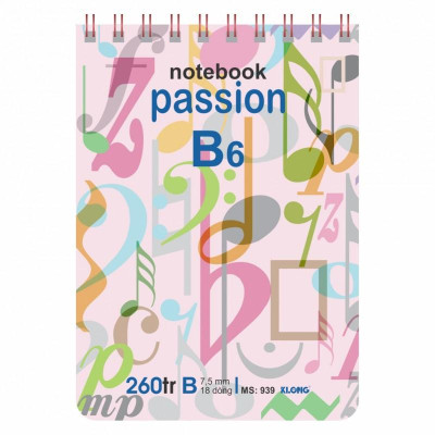 Sổ kẻ ngang lò xo kép ngang KLONG B6 260 trang 70/76; MS: 939