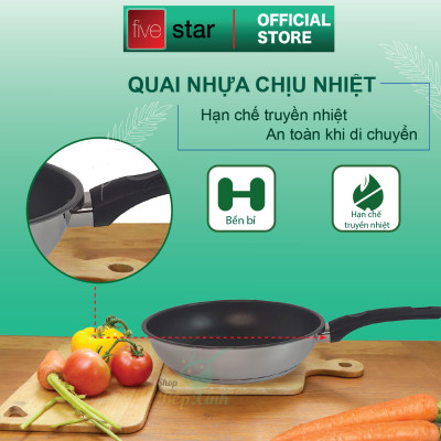 Bộ nồi inox và chảo chống dính cao cấp Fivestar 4 món 3 đáy từ , nắp kính ( tặng 1 sạn inox )