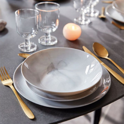 Đĩa sâu thủy tinh Luminarc Diwali Granit Marble 20cm - P9835