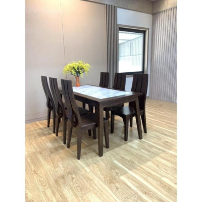 Hàng HOT GIÁ SỈ bàn ghế ăn chân chéo mặt đá gỗ sồi nga gia đình phòng bếp