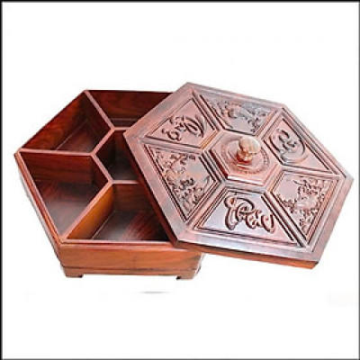 Khay đựng. Mứt ngày tết - Khay bánh kẹo gỗ hương độc đáo