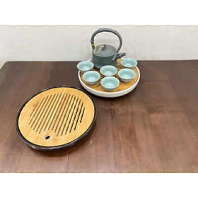 Khay trà tròn mặt tre _AVN 45