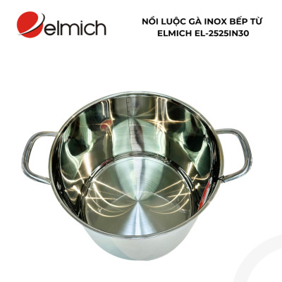 Nồi luộc gà 5 đáy Inox 304 Elmich EL-2525IN30 size 30cm cao 24cm dung tích 16L, bảo hành 24 tháng