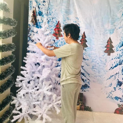 Cây thông noel màu trắng cao 2m - Cây cao cấp tán dày và rộng - Tặng dây kim tuyến và ngôi sao