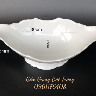 Đĩa bày gà sứ Bát Tràng