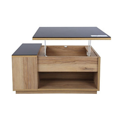 Bàn Cà Phê PLAY POSH Thông Minh, Mặt Bàn Kính Có Thể Kéo Lên Thành Bàn Làm Việc, Màu Gỗ Óc Chó, Kích Thước 84x60x40 cm | Index Living Mall | Nội Thất Nhập Khẩu Thái Lan - Phân Phối Độc Quyền Tại Việt Nam