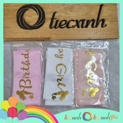 Băng đeo chéo sinh nhật tiệc xinh Birthday Girl tiên cá