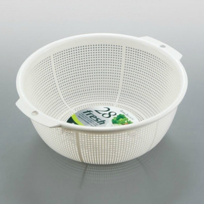 Rổ nhựa tròn Sanada Seiko φ28cm, dùng để chứa/ đựng các loại thực phẩm như rau, củ, trái cây - nội địa Nhật Bản 
