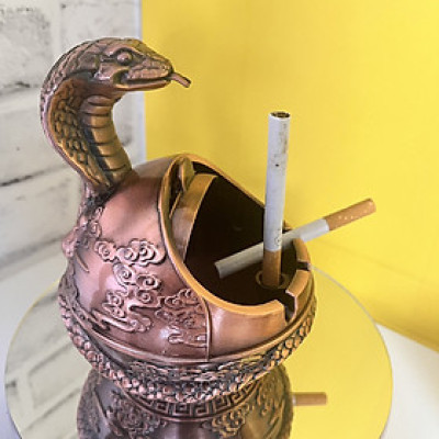 Gạt tàn thuốc hợp kim đồng chạm khắc 5d - T0351