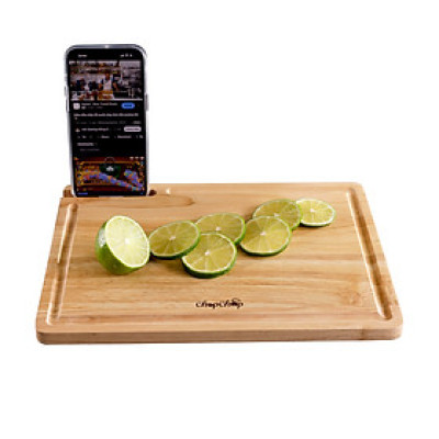 Thớt gỗ có giá để điện thoại, có rãnh "Kết Nối Yêu Thương" ChopChop (14503 - 04503) - Đạt tiêu chuẩn xuất khẩu