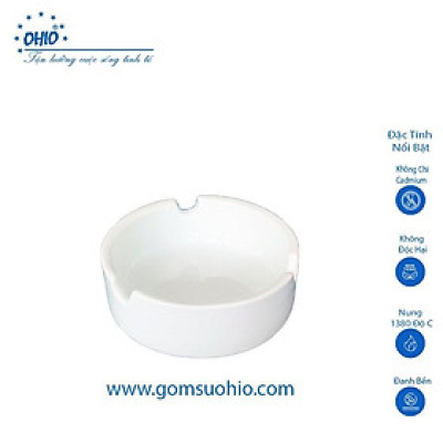 Gạt Tàn Tròn 3.7 cm Sứ Trắng OHIO