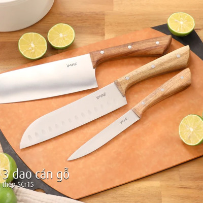 Bộ 3 dao cán gỗ iMat