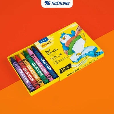 Bút sáp 10 màu CR-C015 hộp giấy - Thiên Long