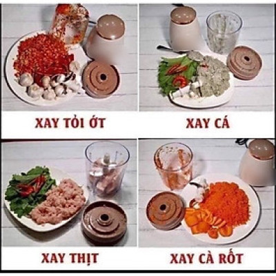 Máy xay  thực phẩm nhà bếp  với 4 lưỡi dao siêu tốc nhỏ gọn và tiện lợi tiết kiệm thời gian 