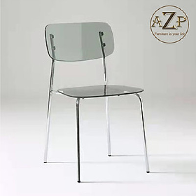 Ghế Ăn, Ghế Cafe, Ghế Thư Giãn Nhựa Trong Suốt Arcylic, Khung Thép Mạ Chrome Thời Trang  / xếp chồng tiện lợi GA-PC601