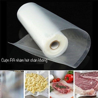 Cuộn túi hút chân không một mặt nhám, một mặt trơn đựng thực phẩm dài 5m