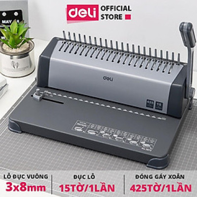 Máy đóng gáy xoắn cao cấp Deli - Hàng chính hãng - E3872 