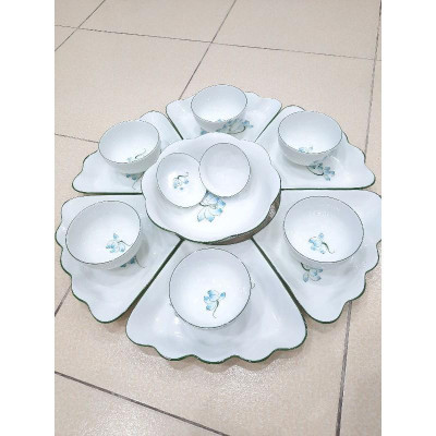 Bộ bát đĩa hoa mặt trời sứ Bát Tràng.