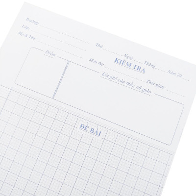 Giấy Kiểm Tra - 4 Ôly Vuông 2 mm - 205 x 155 mm - 100gsm - Deli CN604 (20 Tờ Kép)