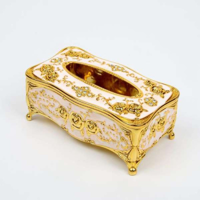 HỘP ĐỰNG GIẤY ĂN MẠ VÀNG KIỂU DÁNG MÀU SẮC HOA VĂN PHONG CÁCH CHÂU ÂU SANG TRỌNG