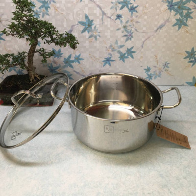 Nồi inox 304 5 đáy nắp kính Fivestar 24cm - Hàng chính hãng