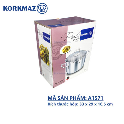 Nồi inox 18/10 Korkmaz Perla 6.8 lít - 26x13 cm