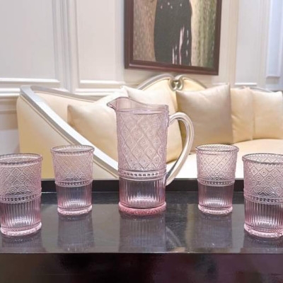 Bình đựng nước kèm 4 cốc pha lê Godinger Dublin Claro Hàng chính hãng