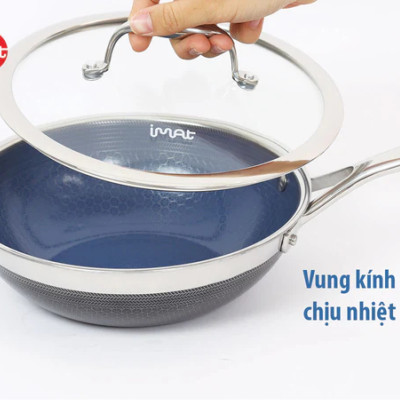 Chảo đa năng iMat Hybrid lòng xanh - Hàng chính hãng