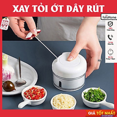 Dụng Cụ Xay Tỏi Ớt Rút Dây Dụng Cụ Xay Tỏi Ớt Cầm Tay Đa Năng Tiện Dụng Dây Rút