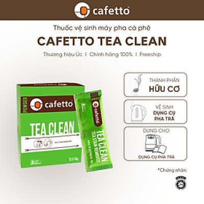 Bột vệ sinh vết bẩn trà, tẩy cặn trà Cafetto Tea Clean (12 gói)