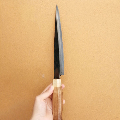  Dao Nhà Bếp, Dao Làm Cá Dáng Nhật, Cán Tròn Vàng,Cán Gỗ Lim Cao Cấp