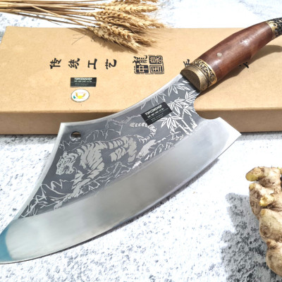 DAO BẾP - DAO THÁI CHẶT HOA VĂN HỔ DT150 ĐỘC 6996 topcomshop vn