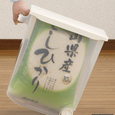 Thùng đựng gạo Inomata có bánh xe kèm cốc đong 10kg - Hàng nội địa Nhật Bản |#Made in Japan|