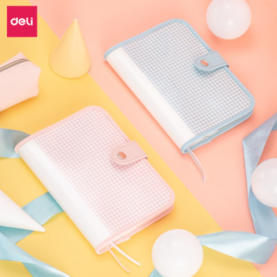 Sổ Tay Ghi Chép Bìa Cứng 32K 96 Trang Deli - 4 Định Dạng Giấy - Xanh Dương/Hồng - SZ025