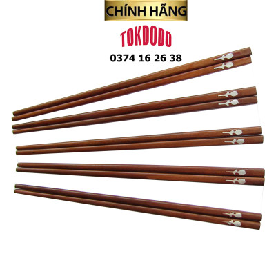 Bộ 10 Đôi Đũa Gỗ Cẩm Khảm Hoa Cao Cấp TOKDODO