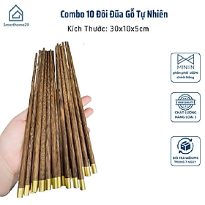 Combo 10 Đôi Đũa Gỗ Tự Nhiên – Chống Nấm Mốc, An Toàn & Vệ Sinh Khi Ăn Uống - HÀNG CHÍNH HÃNG MINIIN