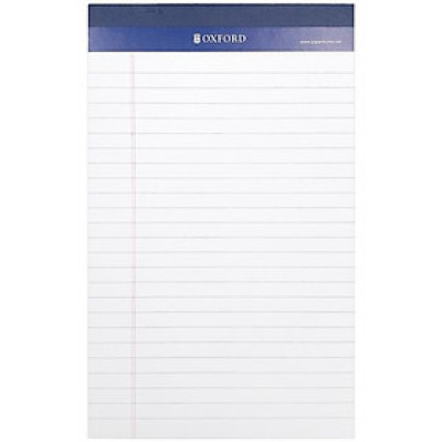Sổ Legal Pad A5 40 Trang - Oxford A12 - Màu Trắng