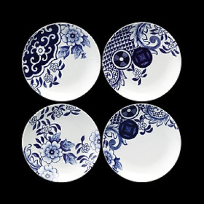 Bộ 4 Đĩa Gốm 4 x 15cm - LOVERAMICS (SIDE PLATES) - Bộ Sưu Tập WILLOW LOVE STORY