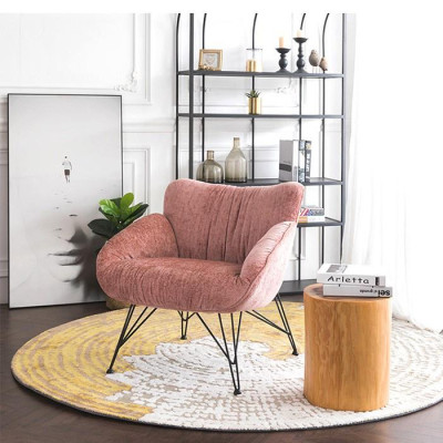 Ghế thư giãn nỉ êm ái cho đọc sách, Ghế sofa đơn chân kim loại hiện đại