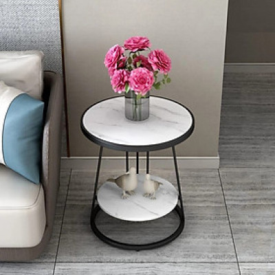 Bàn trà mặt đá 2 tầng BTMSF10 Tundo cao cấp hiện đại