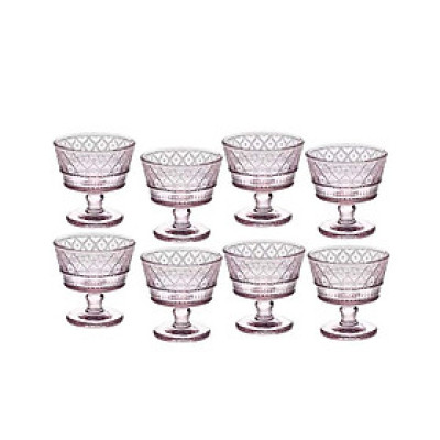 Sét ly kem 8 món pha lê màu Godinger Dublin Claro Hàng chính hãng