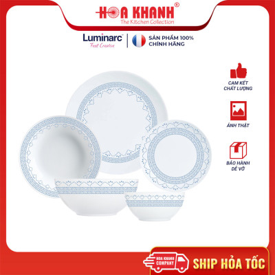 Bộ 6 Đĩa Chấm Thủy Tinh Luminarc Diwali Geomatric Blue 11cm - V6539 - Bộ 6 đĩa